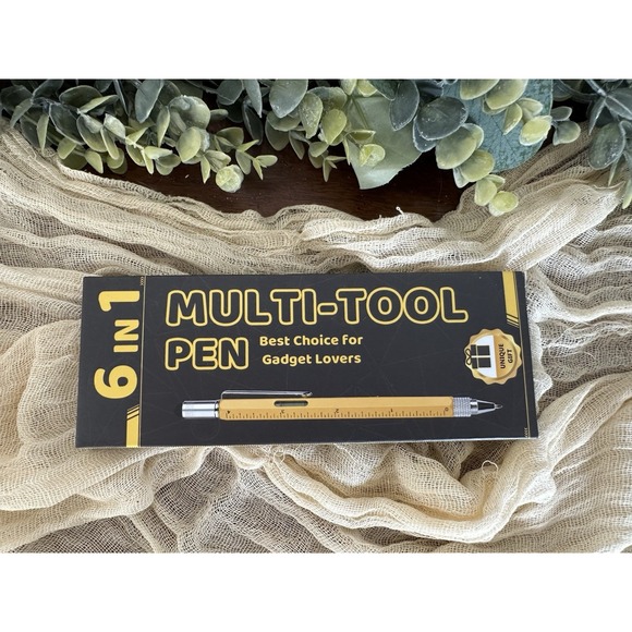 Pen Gifts for Men, Cool Gadgets 6 in 1 Multitool Pen-Ruler Screwdriver 2‎ pack - Picture 2 of 9